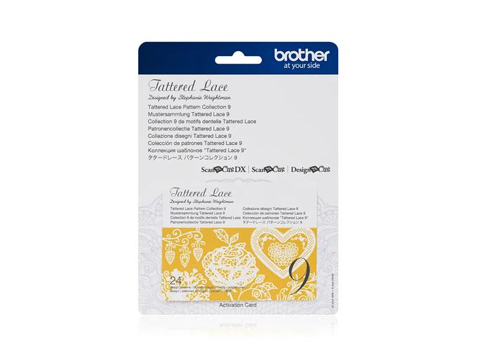 Brother Tattered Lace Pattern Collection 9 activation card with decorative lace designs