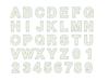 Brother alphabet and number pattern with floral design in cream and blue outline