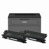 Brother HL-L2370dwXL monochrome laser printer with two high-yield toner cartridges
