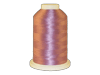 Brother embroidery thread spool in mauve purple on white background
