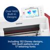 Brother ScanNCut DX cutting machine with touchscreen displaying built-in design patterns