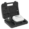 Brother PT-D220 portable label maker with tape cartridge in hard-shell carrying case
