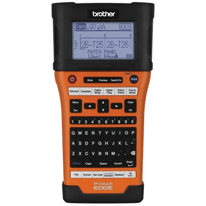 Brother P-touch EDGE label maker with QWERTY keyboard and LCD screen