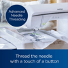 Brother sewing and embroidery machine with advanced needle threading feature