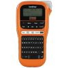 Brother P-touch EDGE label maker with orange casing and QWERTY keyboard
