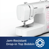 Brother CP2160P sewing machine with jam-resistant drop-in top bobbin and digital display