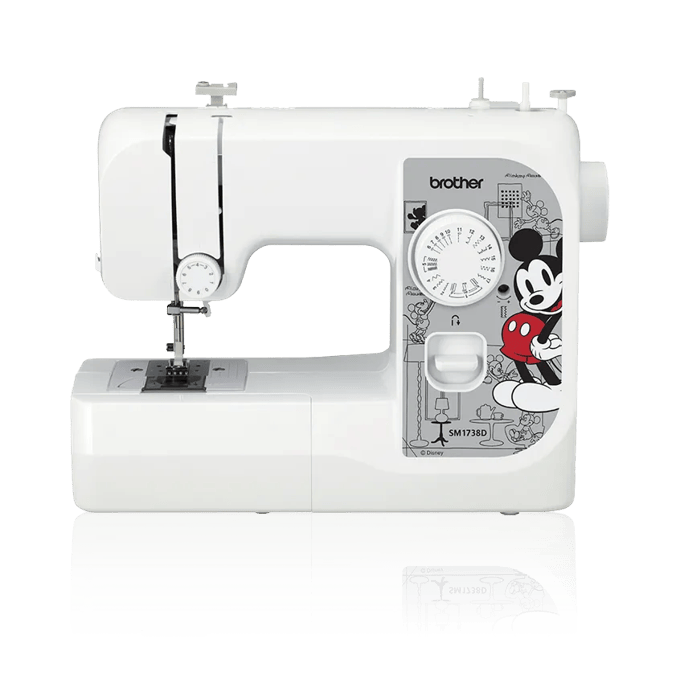 Brother SM1738D sewing machine with Mickey Mouse faceplate and 17 built-in stitches