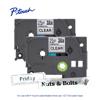 Brother P-touch TZe laminated label tape cartridges, 12mm, clear with black print