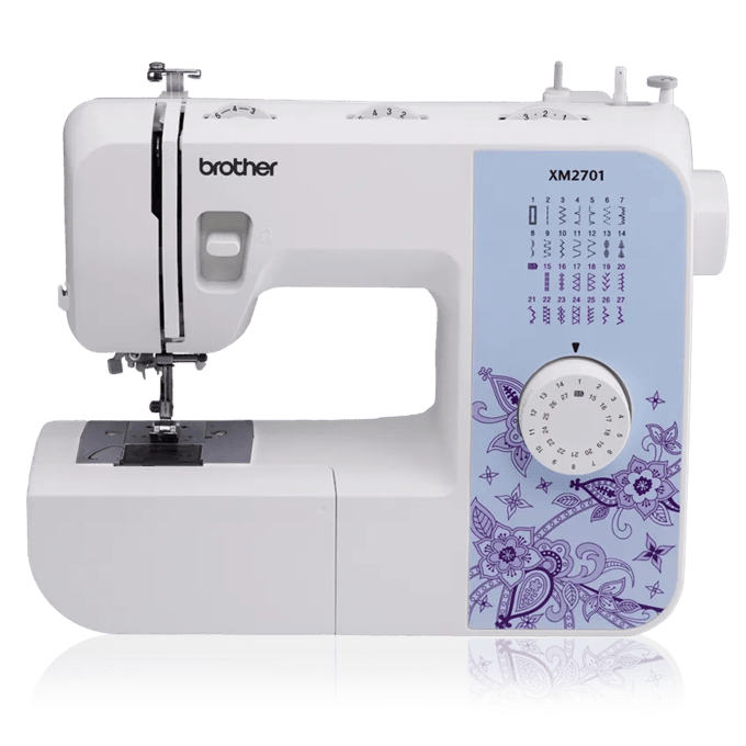 Brother XM2701 sewing machine with 27 built-in stitches and floral design panel