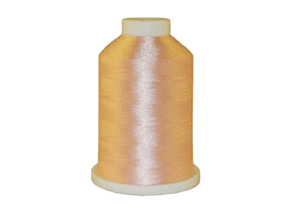 Brother embroidery thread spool in peach with glossy finish on white background