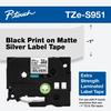 Cinta de etiquetas laminada Brother TZe-S951 negro sobre plata mate 1 pulgada extra fuerte