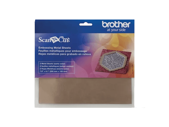 Brother ScanNCut embossing metal sheets in silver and gold, 7.5 x 6.5 inches