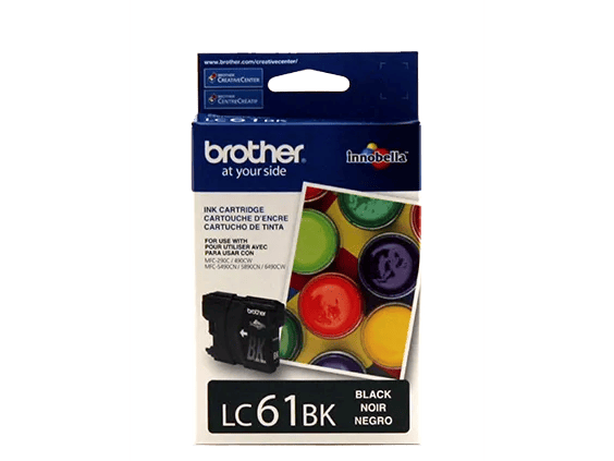 Brother LC61BK black ink cartridge with Innobella technology for vibrant prints