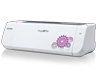 Brother DesignNCut DC200 wireless cutting machine with floral design, left side view