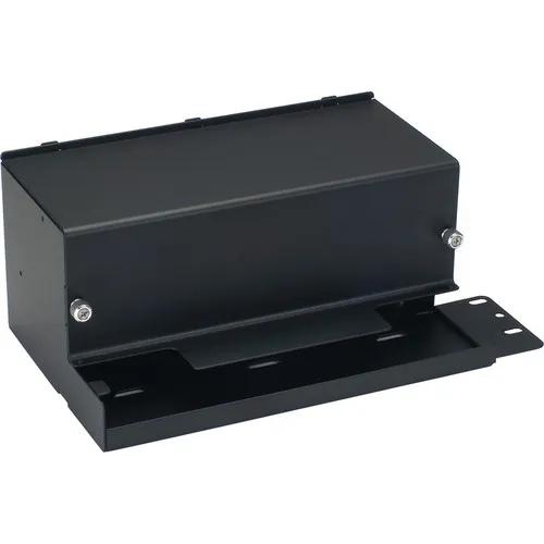 Brother black metal under-desk printer stand with open front compartment