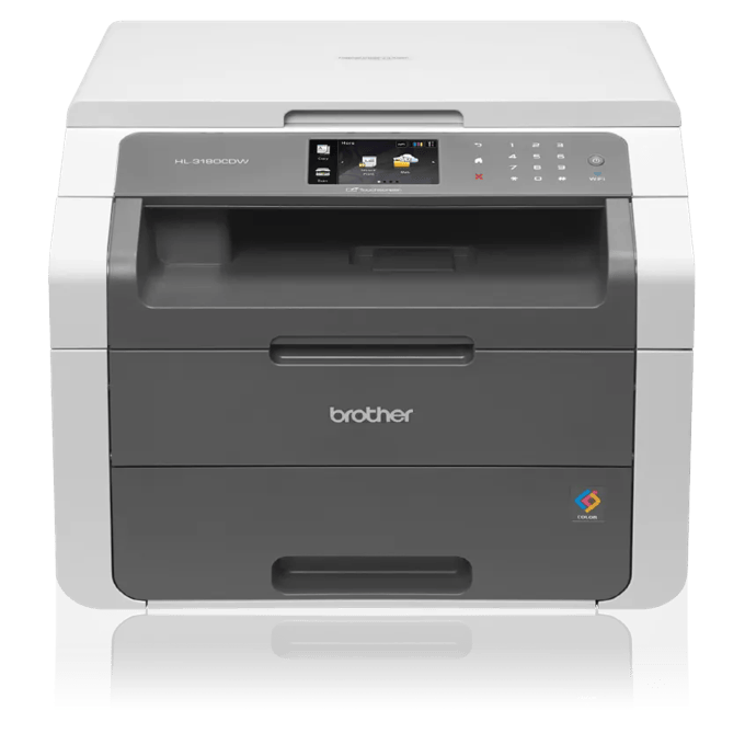 Brother HL-3180CDW color laser all-in-one printer with wireless connectivity and touchscreen
