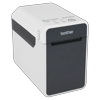 Brother TD-2130NHC compact label printer with wireless connectivity in white and gray