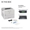 Brother HL-L6415DW monochrome laser printer with toner cartridge, drum unit, and accessories