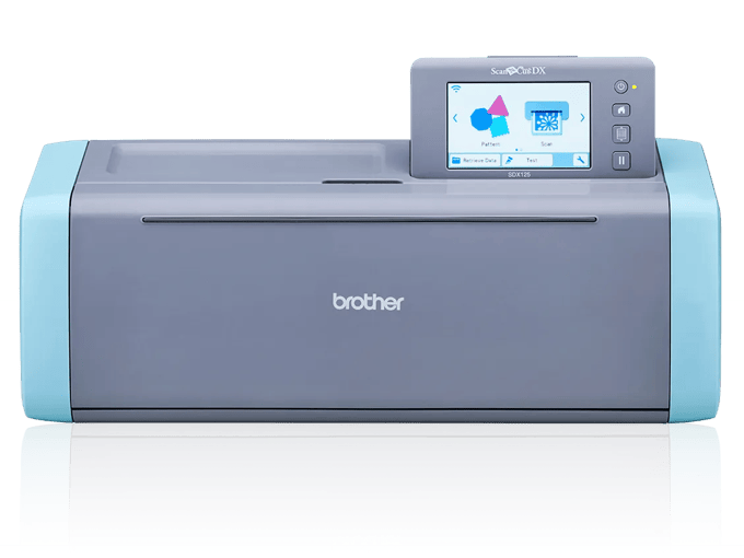 Brother ScanNCut SDX125 electronic cutting machine with touchscreen in gray and blue