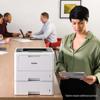 Brother HL-L5210DN monochrome laser printer with optional paper tray in office setting