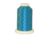 Brother embroidery thread spool in turquoise blue on white background