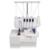 Brother Designio DZ1234 serger with four thread cones and decorative embroidery panel