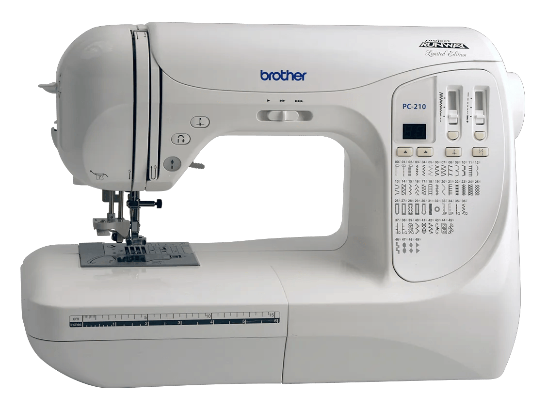 Brother PC-210 sewing machine with built-in stitches and LCD display
