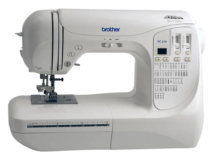 Brother PC-210 sewing machine with built-in stitches and LCD display