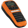 Brother P-touch label maker with QWERTY keyboard in orange and black