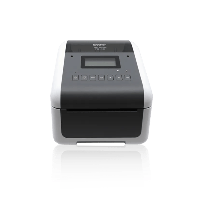 Brother TD-4550DNWB desktop label printer with LCD display and control buttons