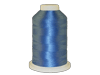 Brother blue embroidery thread spool on white background