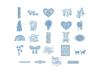 Brother decorative lace cutting patterns including hearts, borders, and birthday greetings
