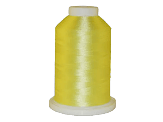 Brother yellow embroidery thread spool on white background