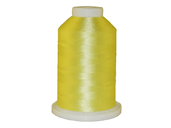 Brother yellow embroidery thread spool on white background