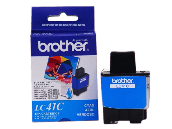 Cartucho de tinta cian Brother LC41C con caja de empaque