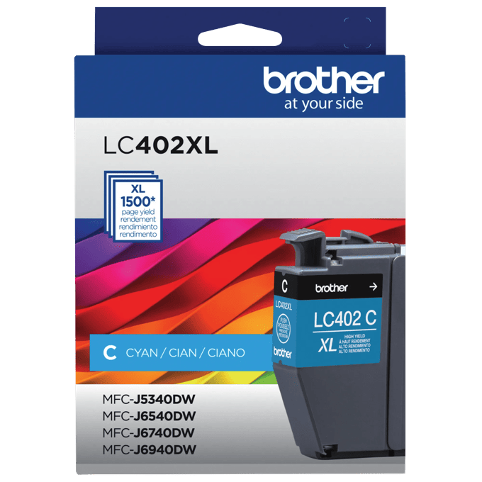 Brother Genuine LC402XLCS High-yield Cyan Ink Cartridge, Cyan, large