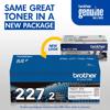 Brother TN-227 2-pack high-yield black toner cartridges in new packaging