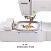 Brother PE550D embroidery machine with 4x4 inch embroidery field and character design