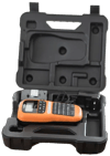 Brother PTE110 handheld label maker in protective carrying case with accessories