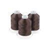Three spools of old sage embroidery thread on white bases