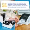 Brother DK-1247 genuine label roll being installed in white label printer