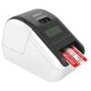 Brother QL-820NWB wireless label printer with LCD screen printing red visitor label