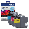 Brother LC402 3-pack color ink cartridges with packaging, cyan, magenta, yellow