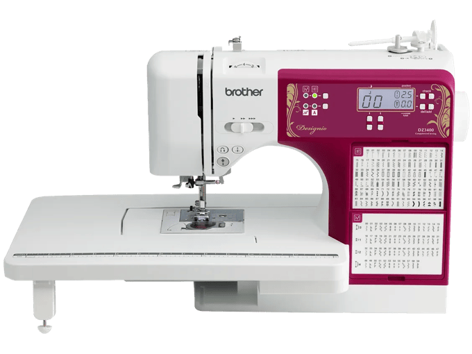 Brother Designio DZ3400 sewing machine with digital display and built-in stitch library