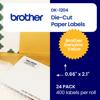Brother DK-1204 die-cut paper labels, 0.66 x 2.1 inches, 24-pack with 400 labels per roll