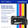 Brother MFC-T980DW all-in-one inkjet printer with color ink tanks and printed document